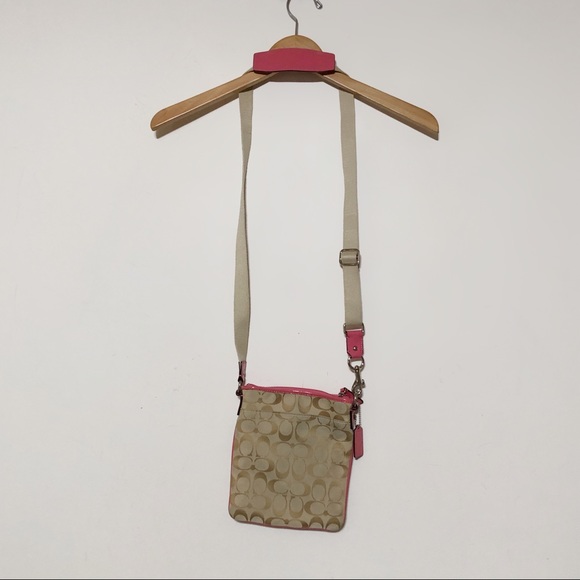 Coach Pink & Tan Crossbody Purse - Picture 8 of 12